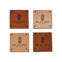 Lederen label met Wol met Verve logo
