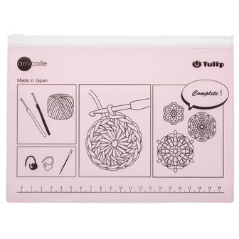 Tulip Etui met liniaal - Pink