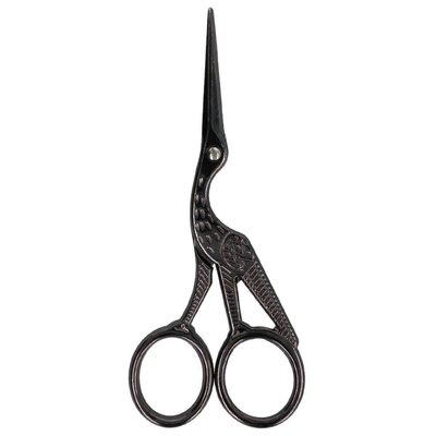 Embroidery scissors 'Stork' black nickel