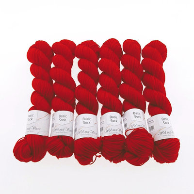 Basic Sock 4-ply 50g  Poinsettia Red