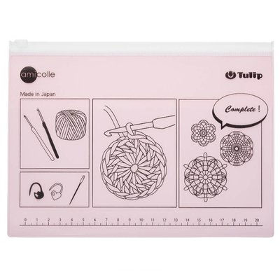 Tulip Etui met liniaal - Pink