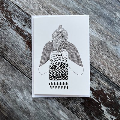 Knitster Girl Greeting Card
